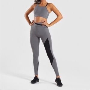Brand new Gymshark Asymmetrical High Rise Leggings in Charcoal Gray, Black Sz S